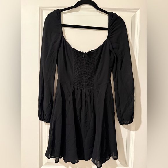 Reformation Black Chiffon Mini Dress 4 - Picture 5 of 6